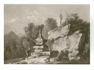 Romeins landschap met grafmonument Romeins landschap met grafmonument