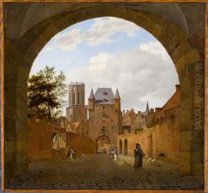 De Waterpoort te Emmerik by Jan Van Der Heyden