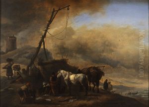 Duinlandschap met vissers en paarden Duinlandschap met vissers en paarden