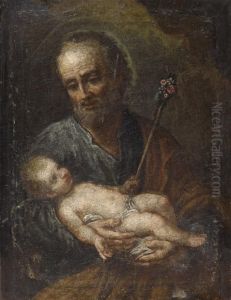 St. Joseph With Child. by Andrea Celesti