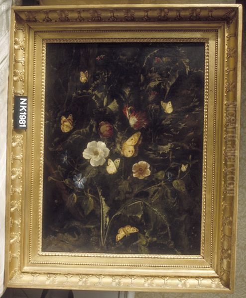 Stilleven met rozen, distels en andere planten - view 1