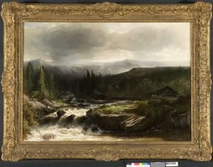 Noors landschap by Johannes Warnardus Bilders