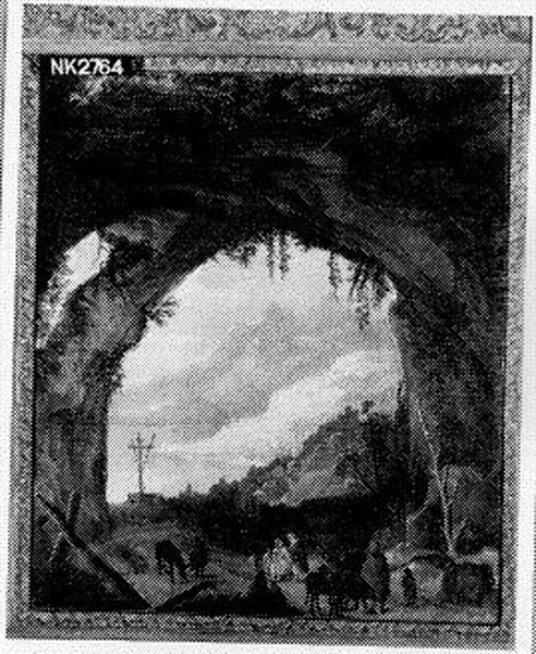 Uitzicht op een berglandschap vanuit een grot - view 1