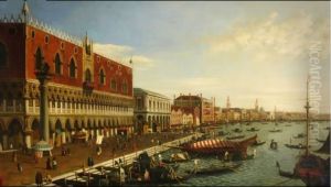 View of the Palazzo Ducale and the Riva degli Schiavoni by Canaletto