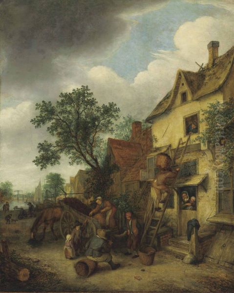 Bauern beim Torfabladen - view 1