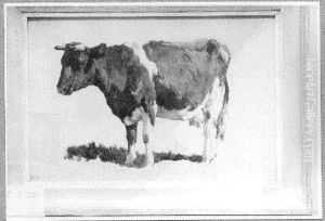 Studie van een koe by Johannes-Hubertus-Leonardus de Haas