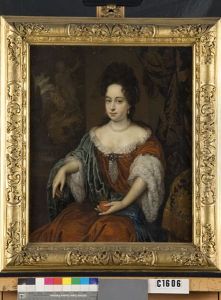 Portret van een vrouw, mogelijk Catharina Hoffer (1678-1707) Echtgenote van Adriaan Hoffer by Johannes van Haensbergen