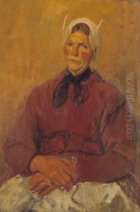 Portret van een wasvrouw uit Soest by Jacobus Van Looy