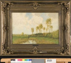 Weidelandschap in de herfst by Cornelis Kuypers