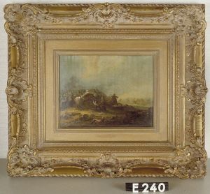 Een veldslag, mogelijk de Slag op de Mookerheide in 1574 by Charles Rochussen