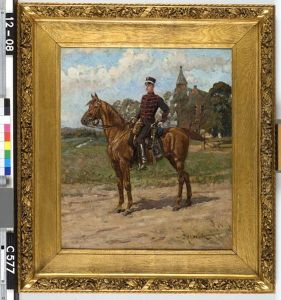 Ruiter portret van Jonkheer Albert Simon Liza van Tets (1851-1936) by Jan Hoynck Van Papendrecht