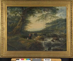 Bosgezicht met waterval by Gerard Van Nijmegen