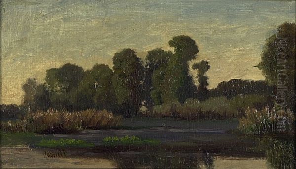 Rivierlandschap met bomen - view 1