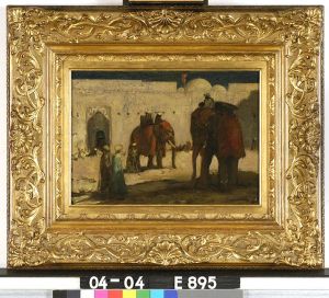Olifanten op Oosterse binnenplaats by Marius Bauer