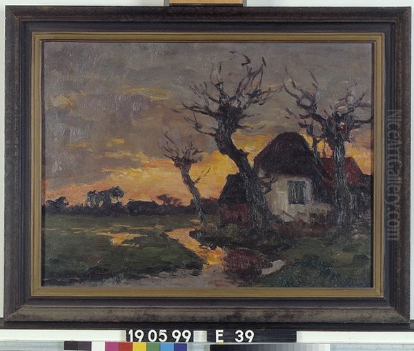 Polderlandschap bij avond - view 1