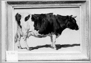 Studie van een koe by Johannes-Hubertus-Leonardus de Haas