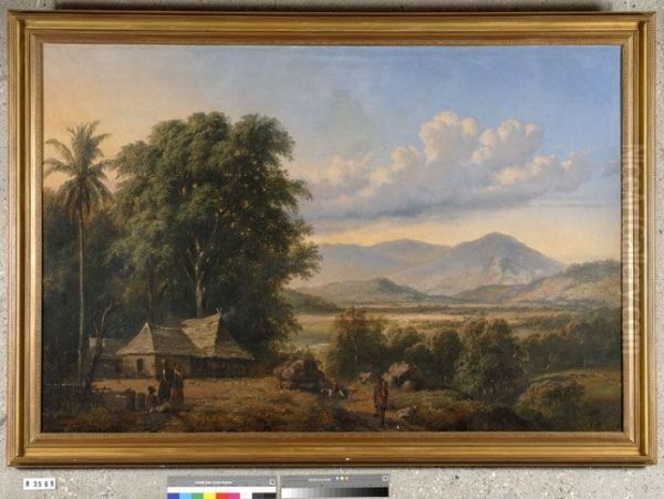Indonesisch landschap met kampong - view 1