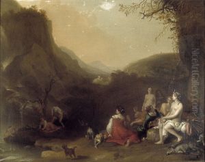 Het bad van Diana en haar nimfen by Nikolaus Knupfer
