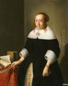Portrait of Lysbeth Jacobsdr. Veen (1640-....) by Jan Albertsz Rotius