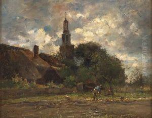 Dorpsgezicht by Henricus Johannes Melis