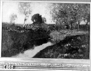 Landschap, riviertje met bomen Landschap, riviertje met bomen