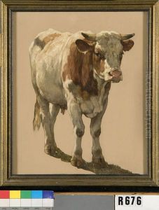 Studie van een jonge stier by Johannes-Hubertus-Leonardus de Haas