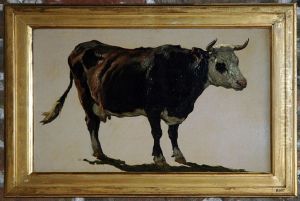 Studie van een koe by Johannes-Hubertus-Leonardus de Haas