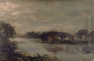La Seine a Montereau: nuit nuageuse by Francois Cachoud