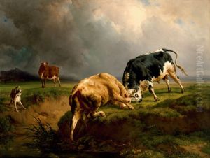 A Bull Fight by Jacques Raymond Brascassat