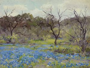 Early Spring-Bluebonnets and Mesquite by Julian Onderdonk