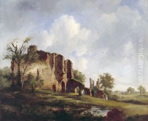 Ruine van Brederode by Barend Cornelis Koekkoek
