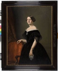 Portret van een vrouw van de familie Bremer by Petrus Theodorus Van Wijngaerdt