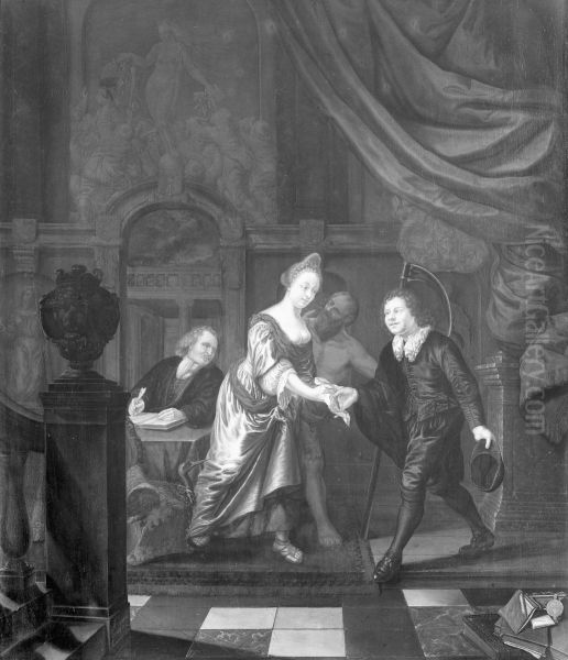 Allegorie op het vertrek van de schilder uit het weeshuis - view 1