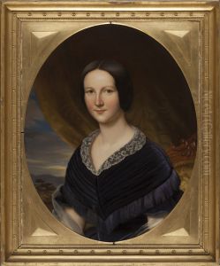 Adolphine Wilhelmina Anna van der Wijck (1819-1849). Echtgenote van Leopold, Graaf van Limburg Stirum by Jan Baptist Van Der Hulst