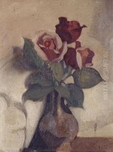 Rozen in Baardman vaasje licht rose fond Rozen in Baardman vaasje licht rose fond