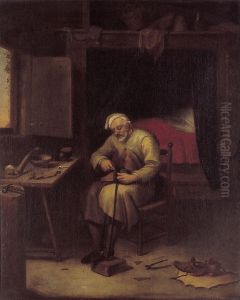 Schoenmaker by Quirijn van Brekelenkam
