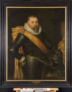 Portret van een onbekende officier by Jan Van Ravesteyn