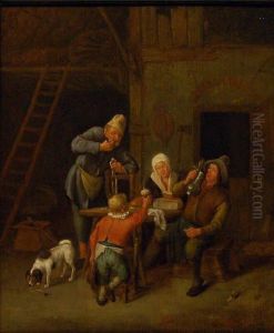 Peasant Family in barn by Jan Steen