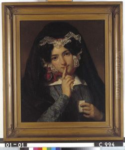 Young woman holding a letter