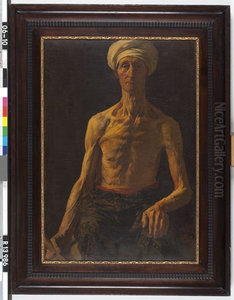 Studie van een halfnaakte man met tulband by Willem Witsen
