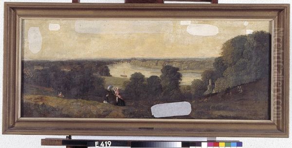 Rivierlandschap met figuren - view 1