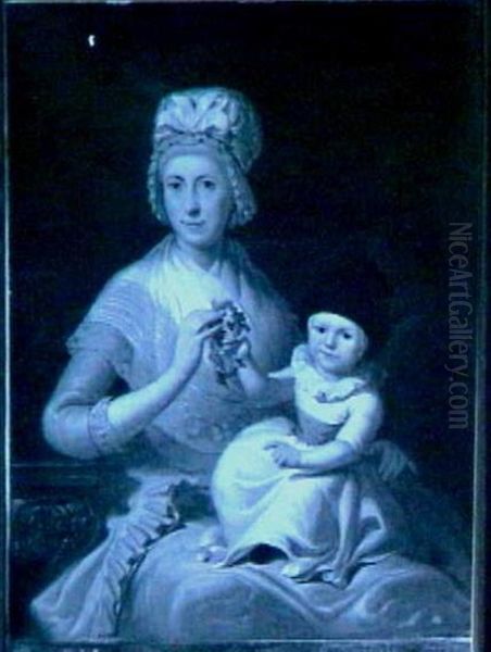 Emerentia van Renten (1741-1820). Echtgenote van Cornelis de Witt, met hun drie jaar oude kleinkind Johan Hendrik von Wolframsdorff (1793-1883) - view 1