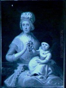 Emerentia van Renten (1741-1820). Echtgenote van Cornelis de Witt, met hun drie jaar oude kleinkind Johan Hendrik von Wolframsdorff (1793-1883)