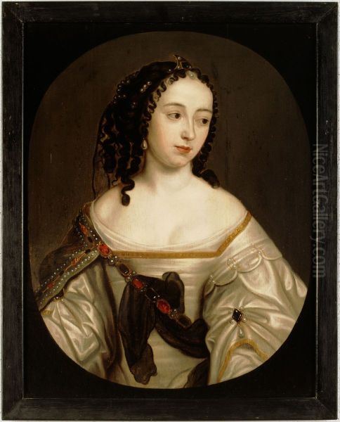 Portret van een vrouw, mogelijk Anna Isabella van Beyeren van Schagen (1636-1716). Echtgenote van Maurits Lodewijk van Nassau-Beverweerd - view 1