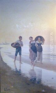 Figures On A Beach by Pasquale Celommi
