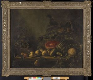 Still Life with Watermelon, Pomegranates and Other Fruit and Vegetables