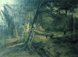 Houthakkers bij Wolfheze by Marinus Heijl