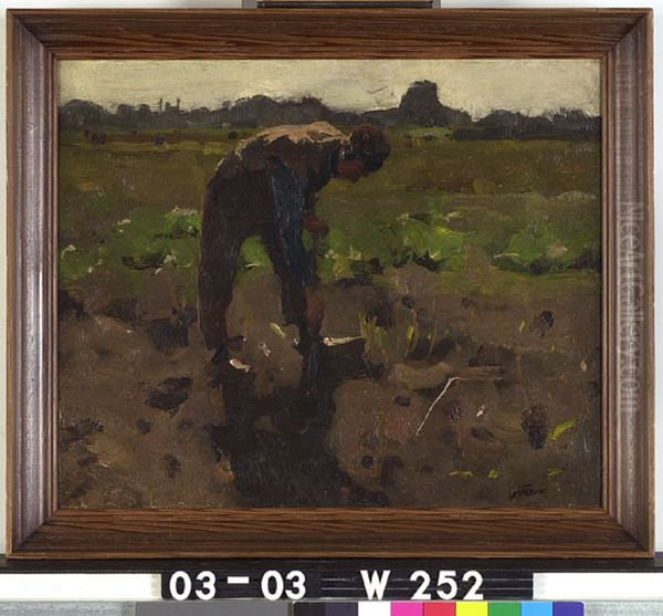 Spittende boer op het land Ewijkshoeve - view 1
