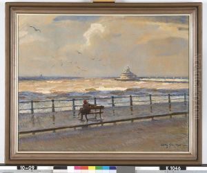 Woelige zee bij Scheveningen