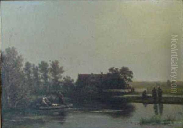 Wasvrouw bij een bleekveld - view 1